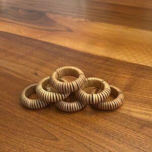 Hand Woven 2” Rattan Napkin Rings Set of 6